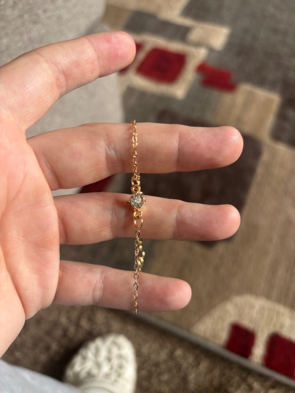 Elegant Gold-Tone Bracelet with Clear Stone Accent